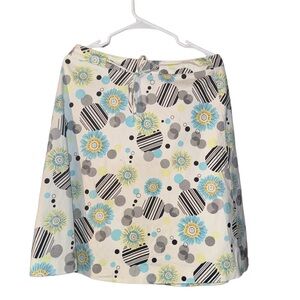 Talbots Petites Size 12 Retro  Geometric Pattern A-Line Mid Length Stretch Skirt